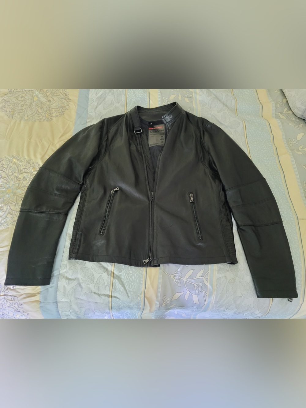 Prada Black Leather Moto Jacket